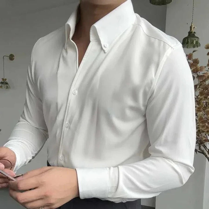 Chemise élégante unie à manches longues