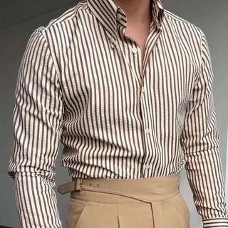 Chemise formelle rayée à manches longues