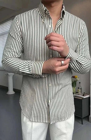 Chemise formelle rayée à manches longues