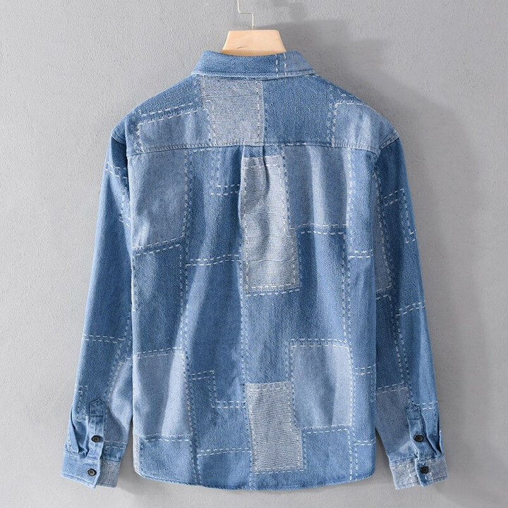 Chemise en denim à manches longues pour homme