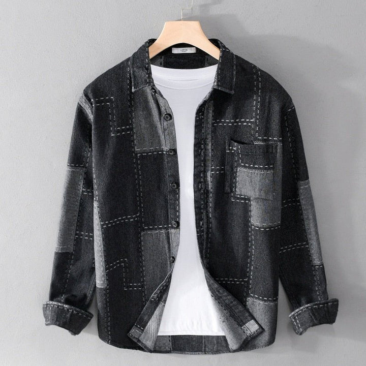 Chemise en denim à manches longues pour homme