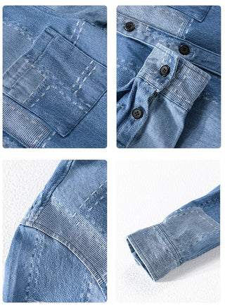 Chemise en denim à manches longues pour homme