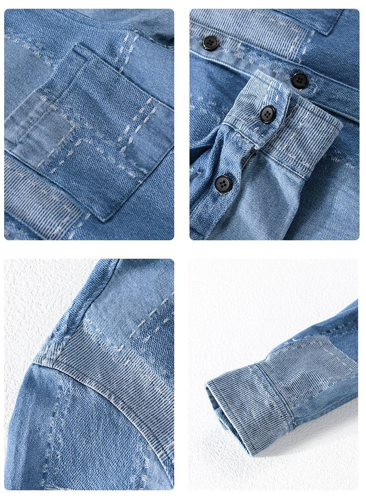 Chemise en denim à manches longues pour homme