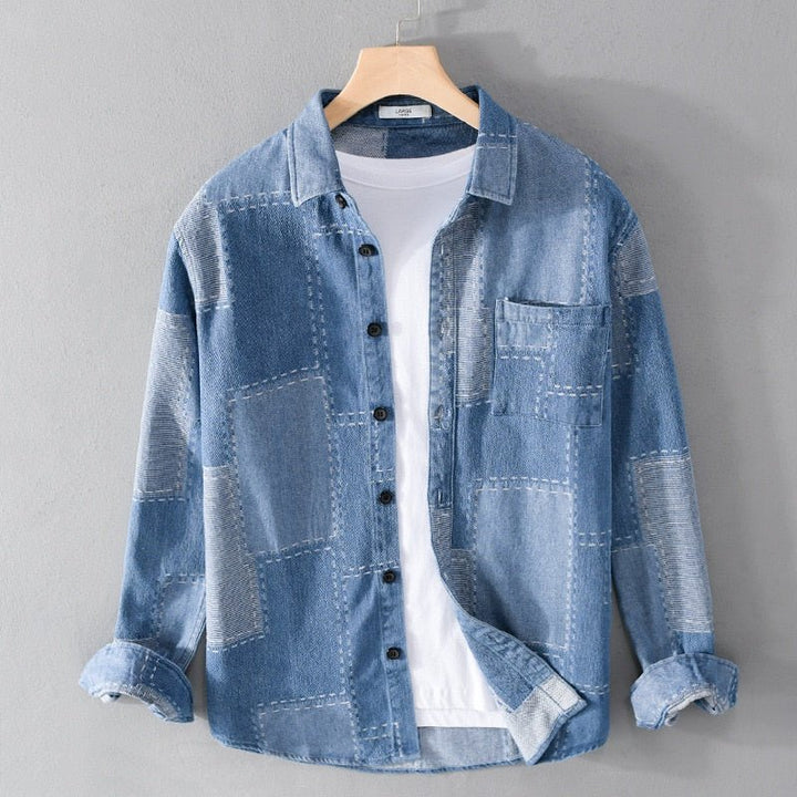 Chemise en denim à manches longues pour homme