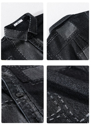Chemise en denim à manches longues pour homme