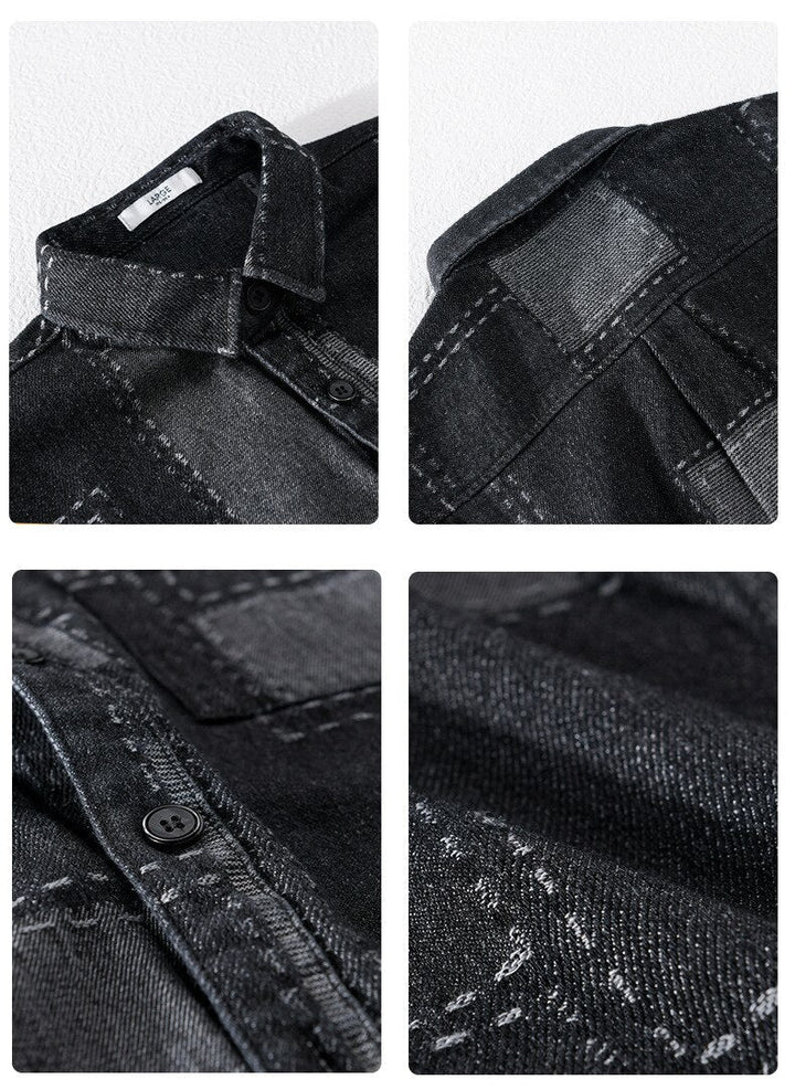 Chemise en denim à manches longues pour homme