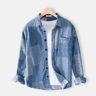 Chemise en denim à manches longues pour homme