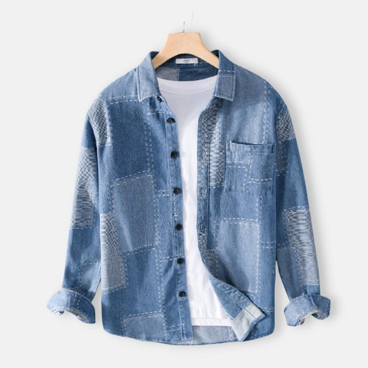Chemise en denim à manches longues pour homme