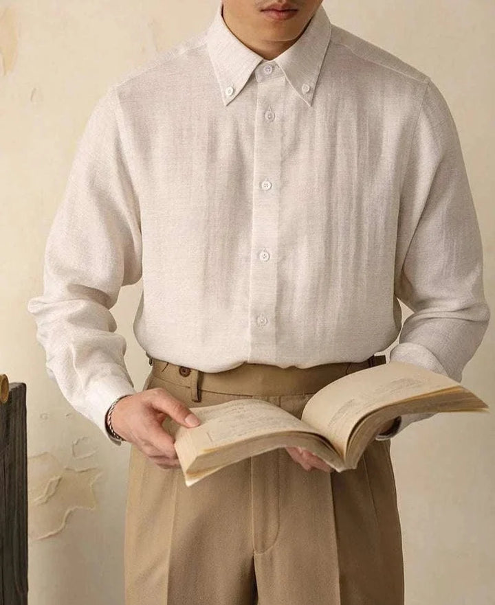 Chemise en coton à col monobloc