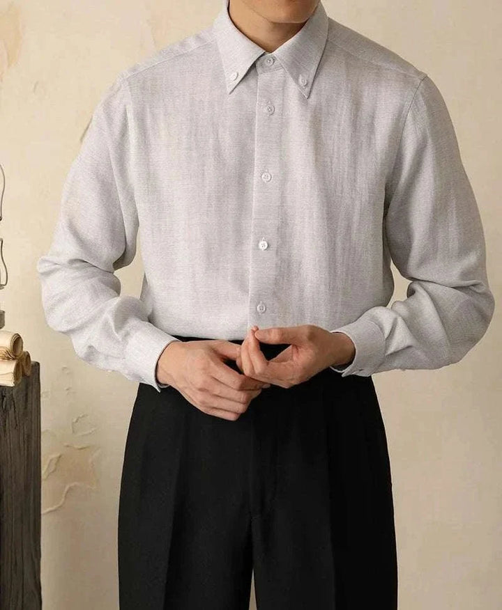 Chemise en coton à col monobloc