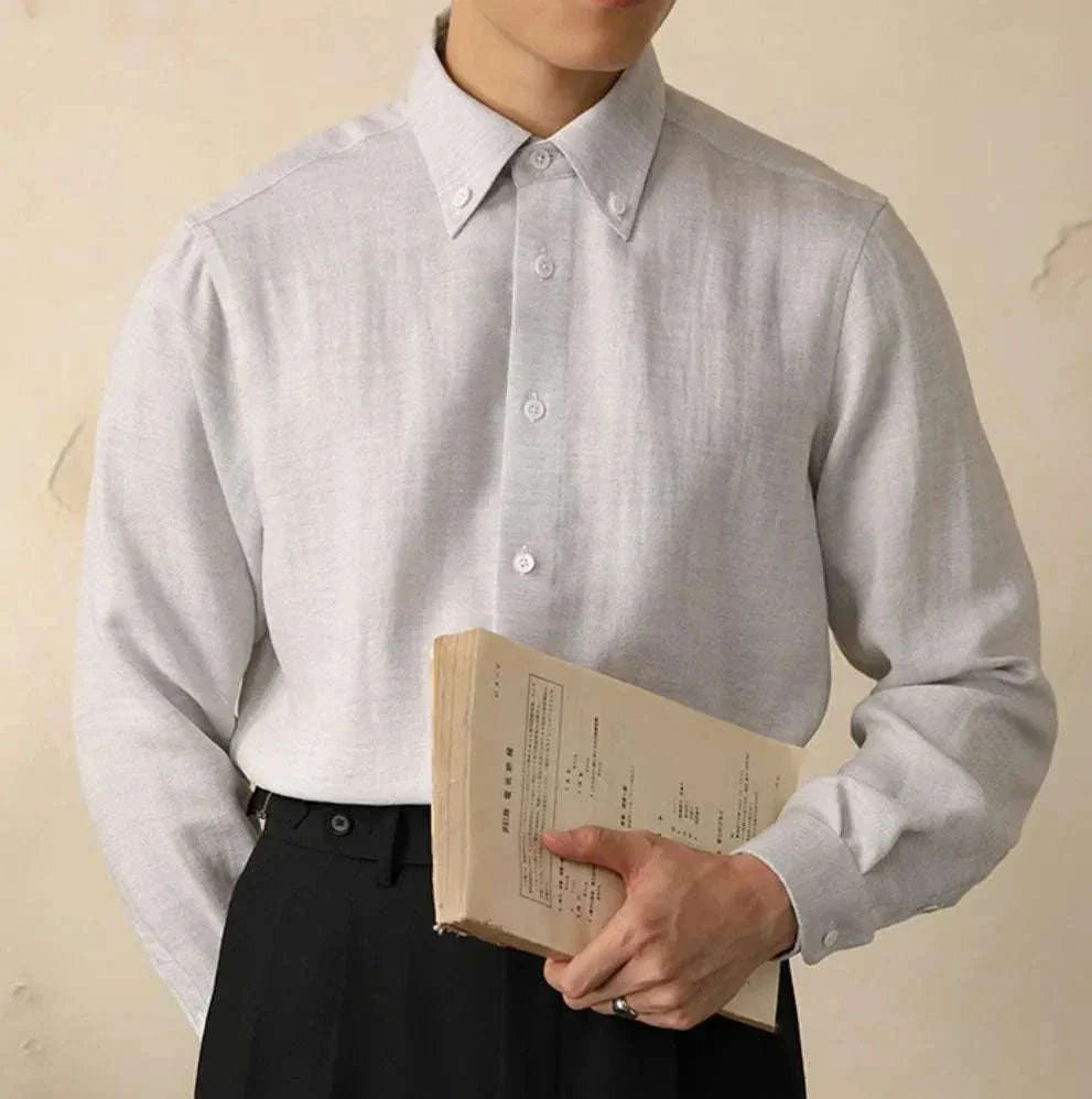 Chemise en coton à col monobloc