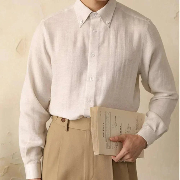Chemise en coton à col monobloc