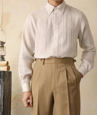 Chemise en coton à col monobloc