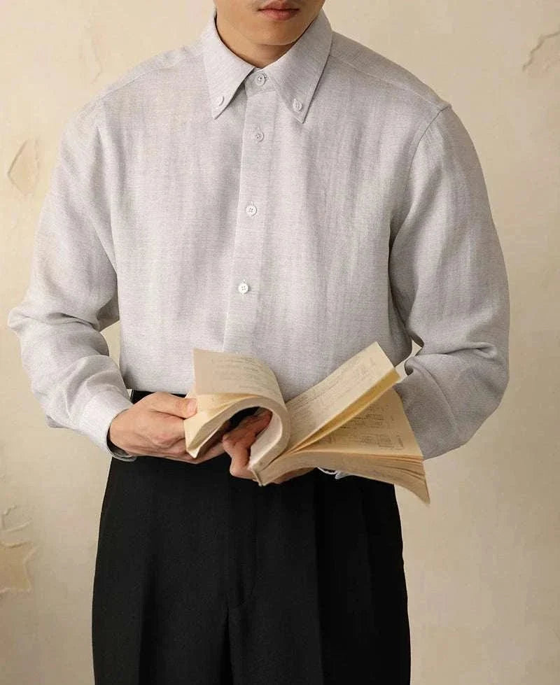 Chemise en coton à col monobloc
