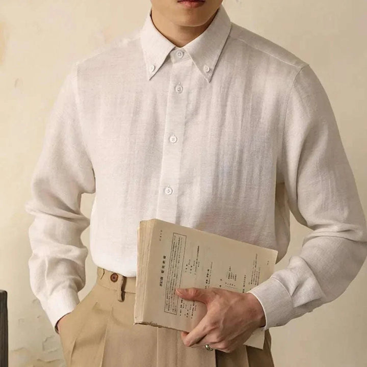 Chemise en coton à col monobloc
