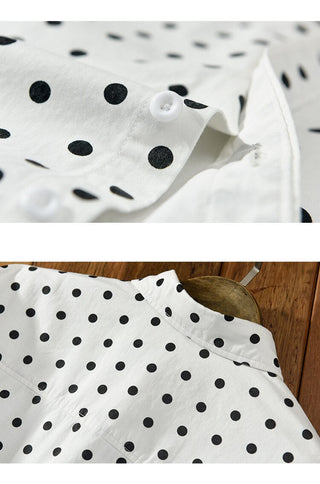 Chemise en pur coton à pois