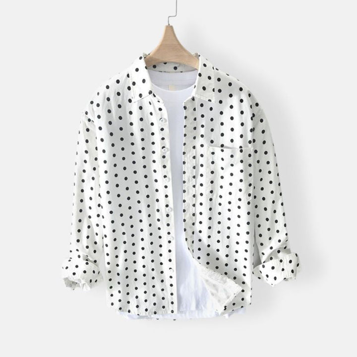 Chemise en pur coton à pois