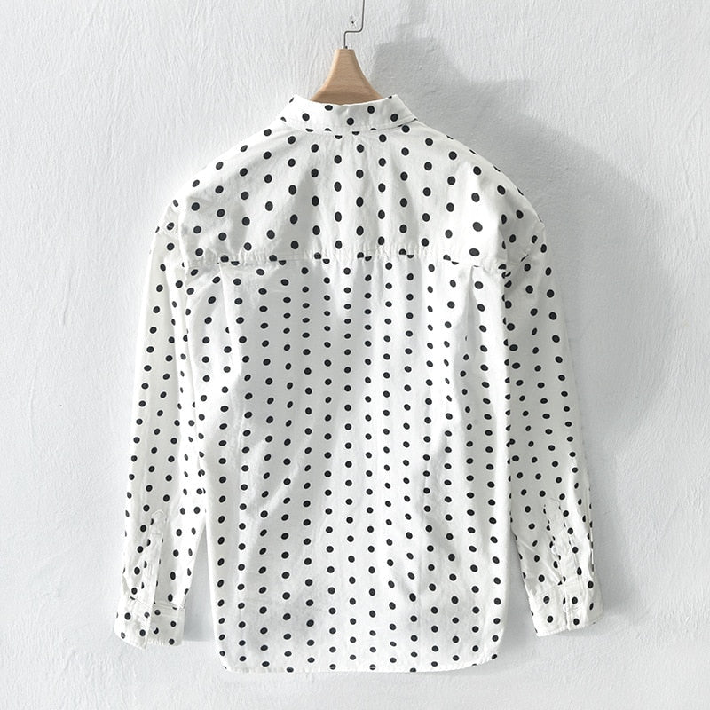 Chemise en pur coton à pois
