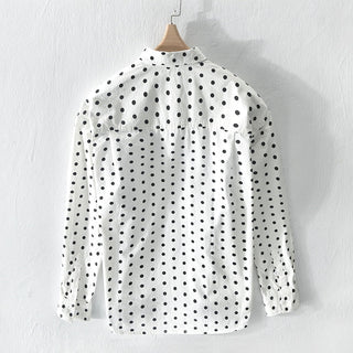 Chemise en pur coton à pois