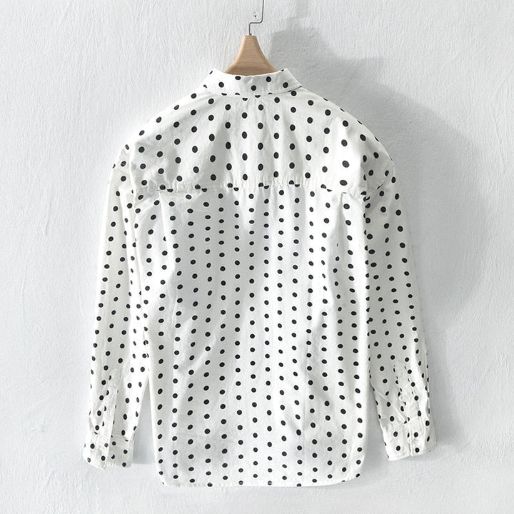 Chemise en pur coton à pois