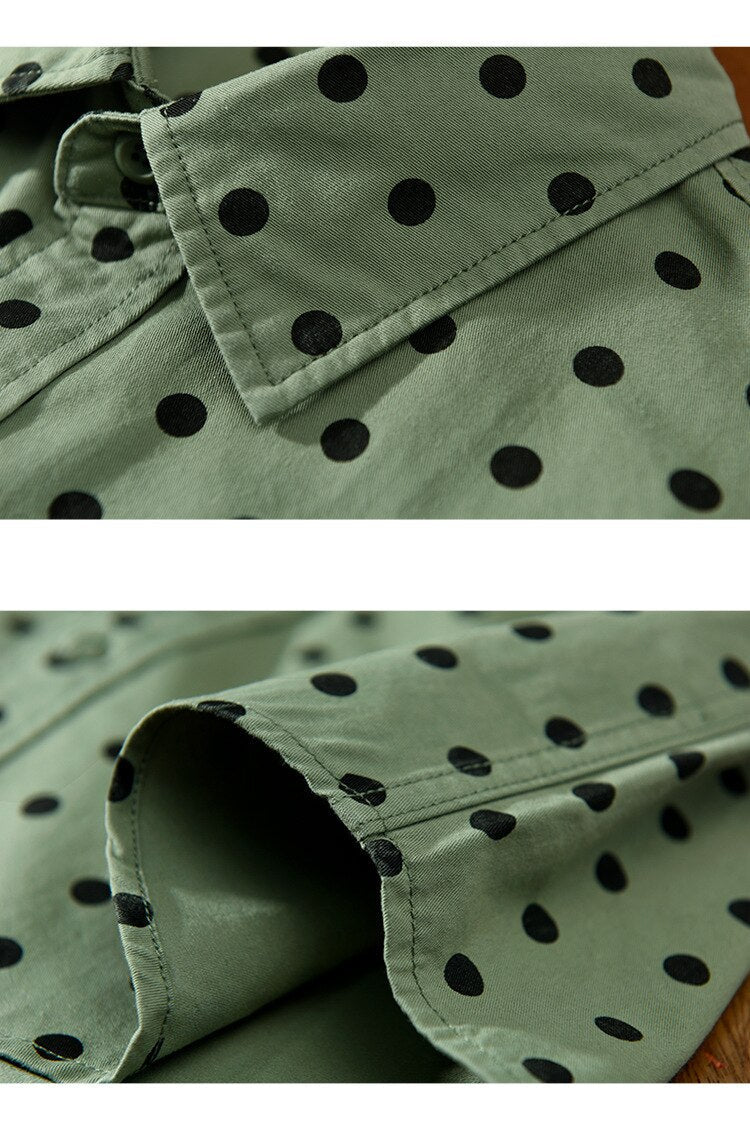 Chemise en pur coton à pois