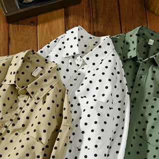 Chemise en pur coton à pois