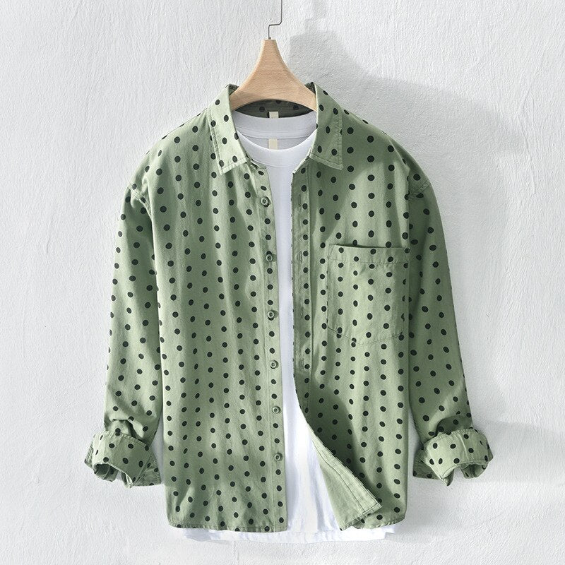 Chemise en pur coton à pois