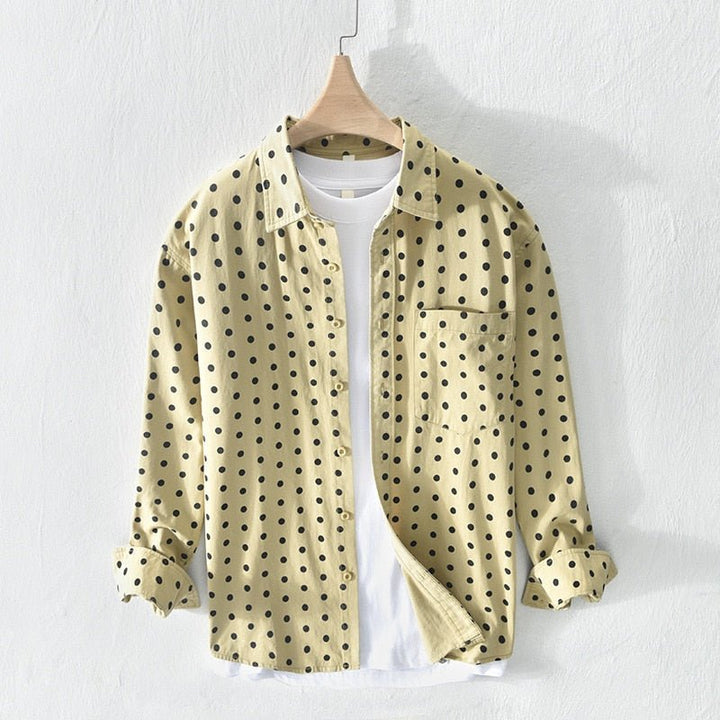 Chemise en pur coton à pois