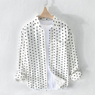 Chemise en pur coton à pois