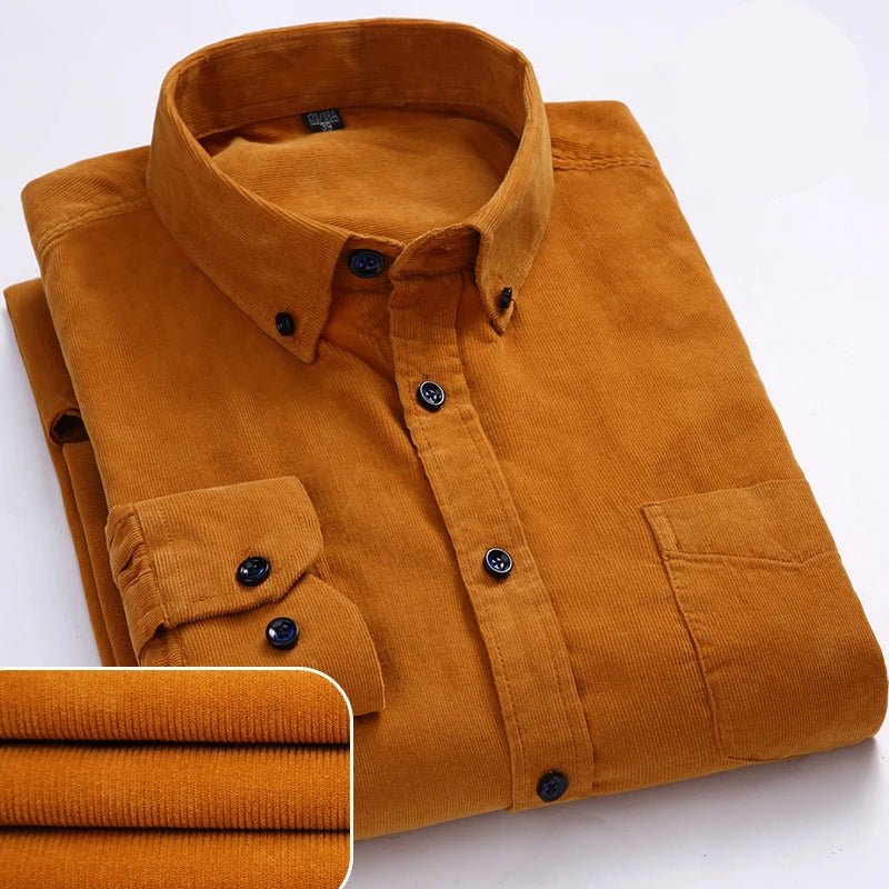 Chemise en velours côtelé coupe droite