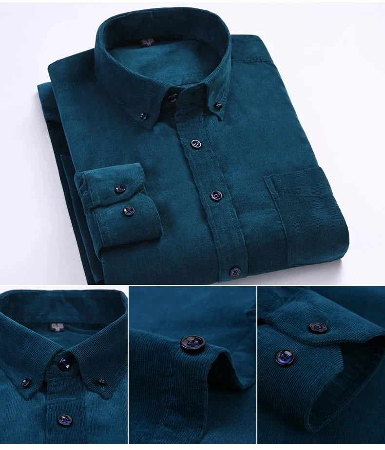 Chemise en velours côtelé coupe droite