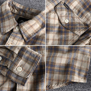 Chemise rétro à carreaux et manches longues