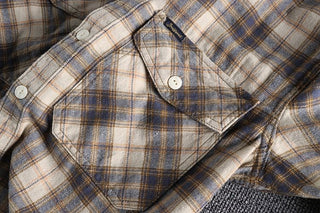 Chemise rétro à carreaux et manches longues