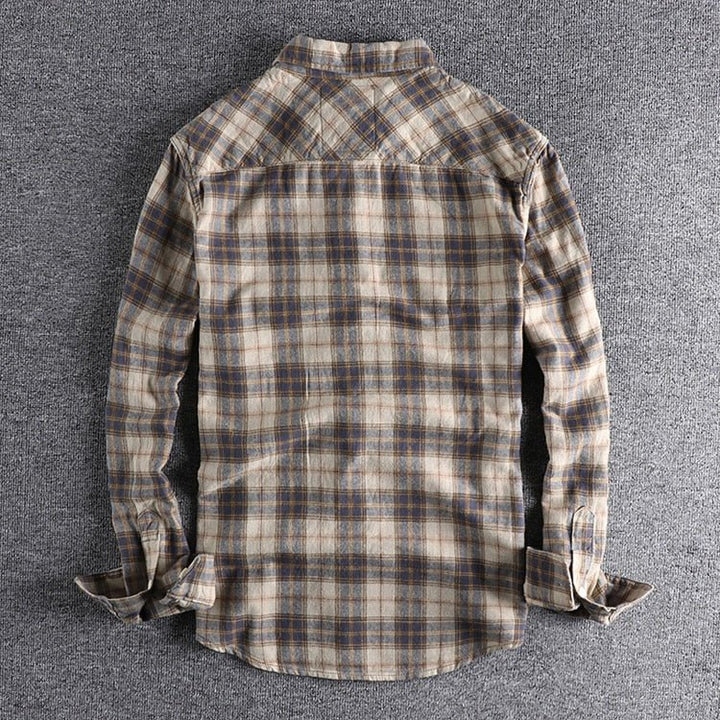 Chemise rétro à carreaux et manches longues