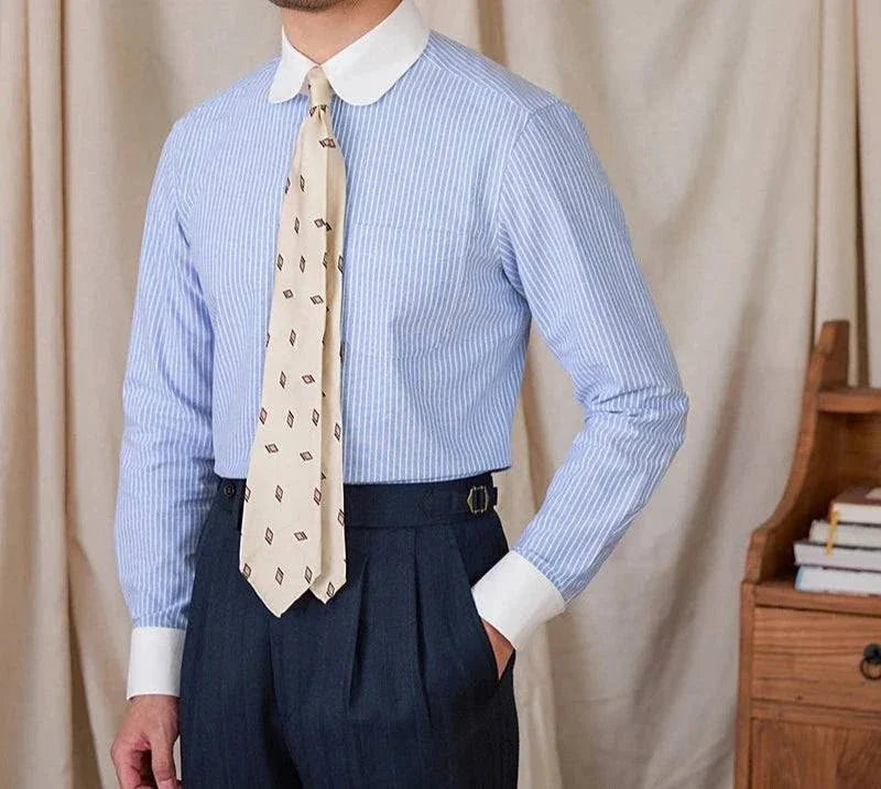 Chemise business rayée en coton