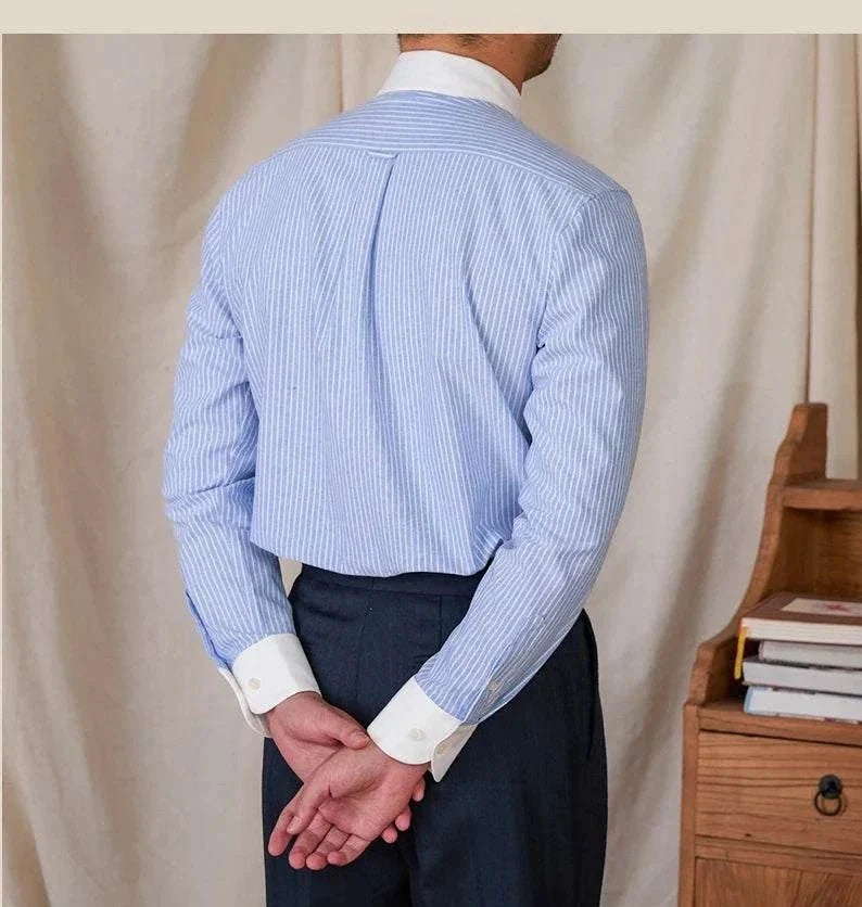 Chemise business rayée en coton