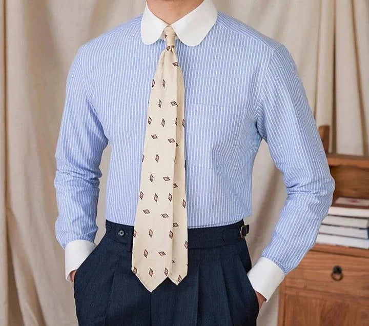 Chemise business rayée en coton