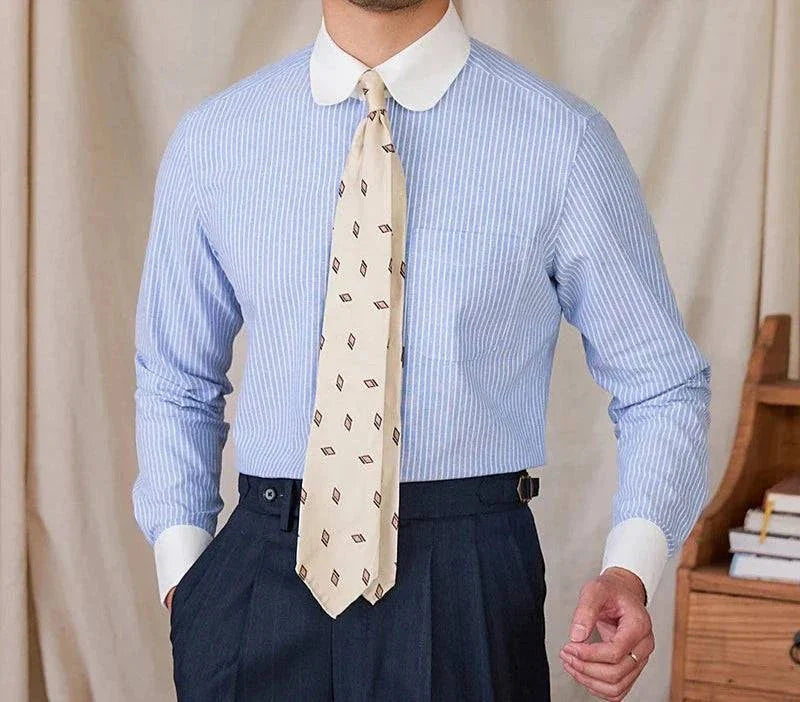 Chemise business rayée en coton
