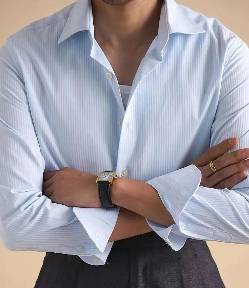 Chemise business unie en coton