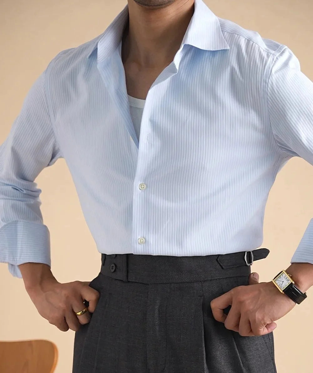 Chemise business unie en coton