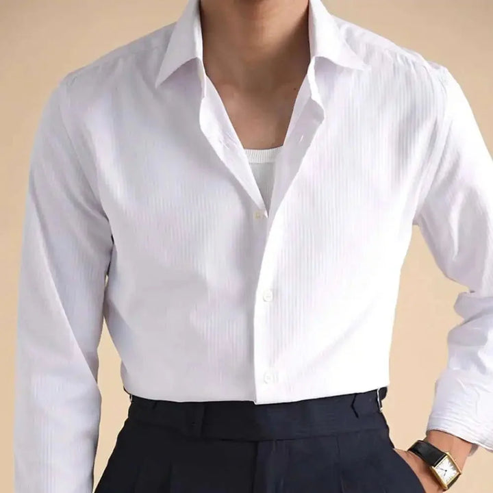 Chemise business unie en coton