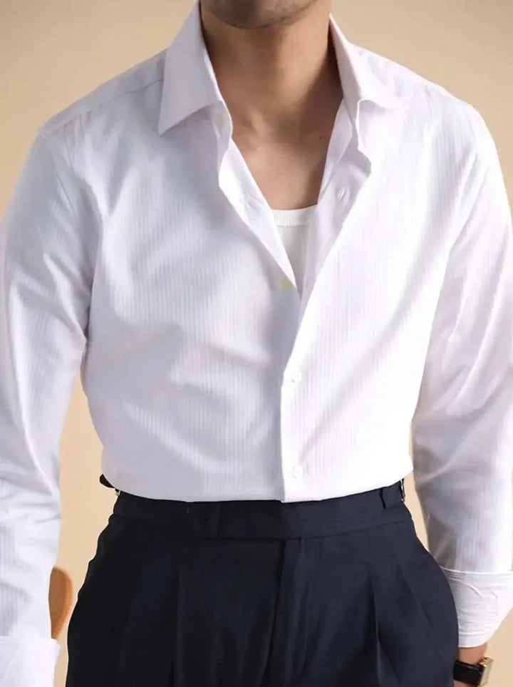 Chemise business unie en coton