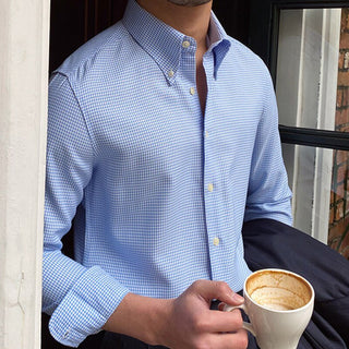 Chemise britannique à carreaux bleus