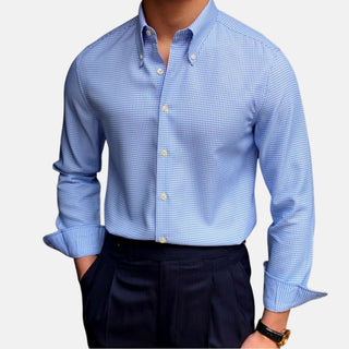 Chemise britannique à carreaux bleus