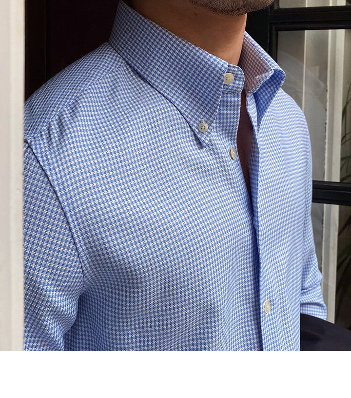Chemise britannique à carreaux bleus