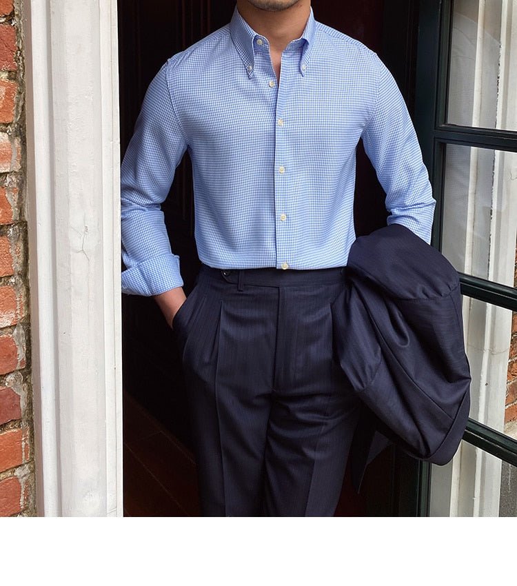 Chemise britannique à carreaux bleus