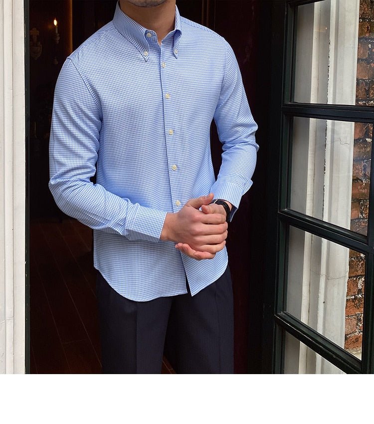 Chemise britannique à carreaux bleus