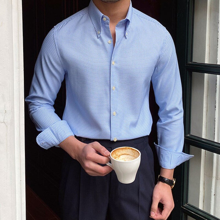 Chemise britannique à carreaux bleus