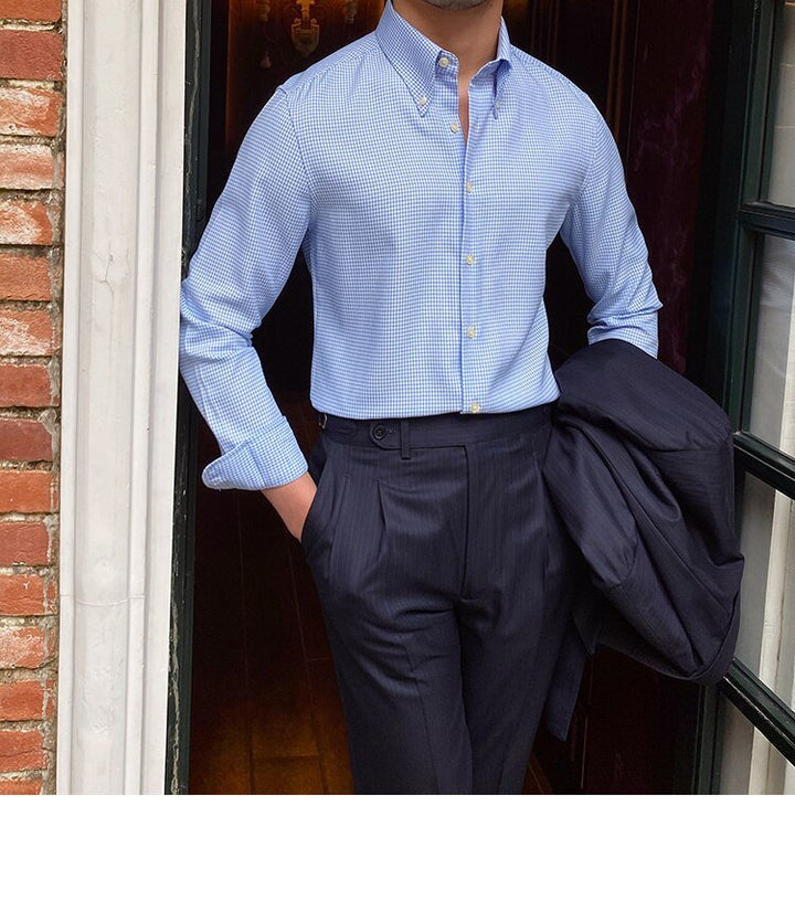 Chemise britannique à carreaux bleus