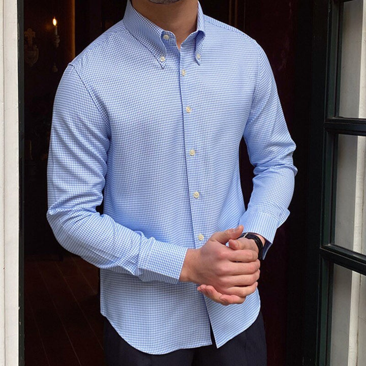 Chemise britannique à carreaux bleus